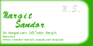 margit sandor business card